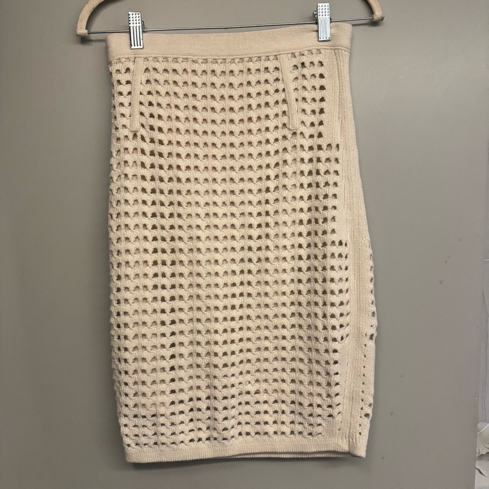 Jason Wu Knit Woven Skirt in Off White Medium